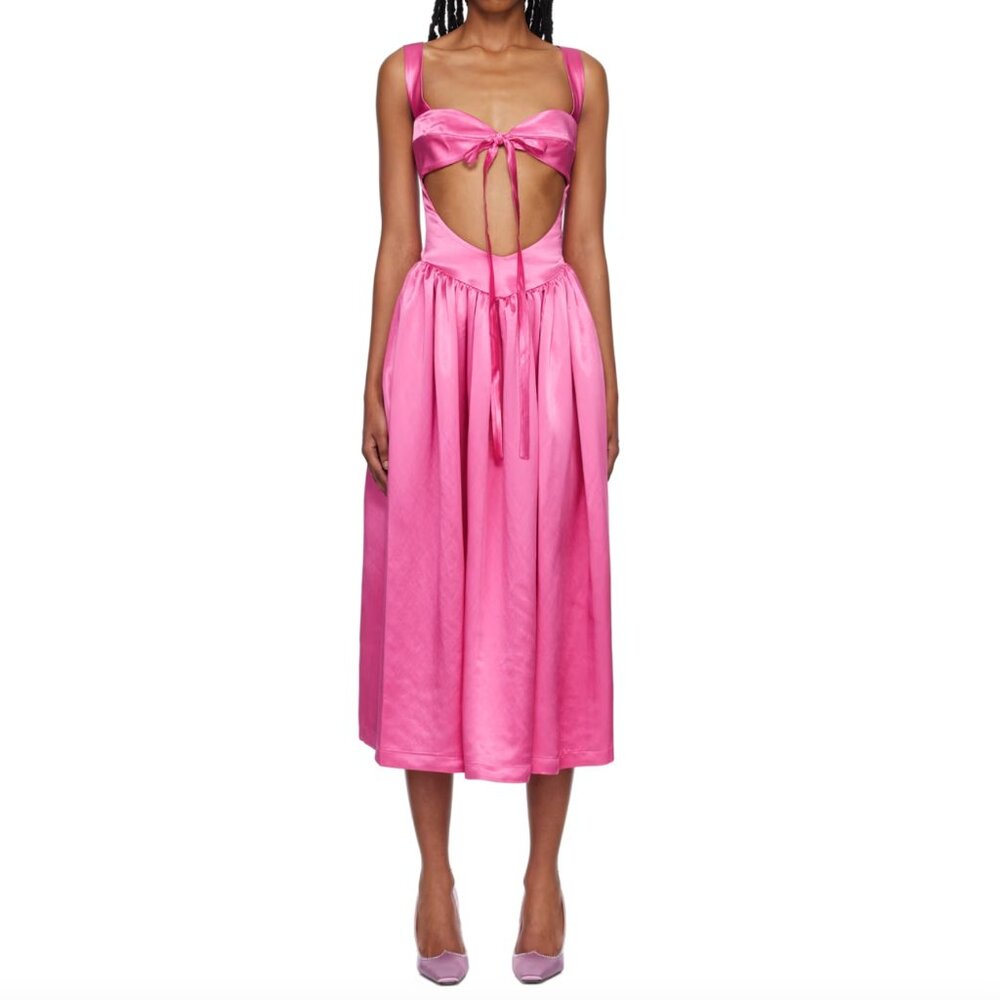 SIEDRÉS Pink Gaia Midi Dress - new with tags